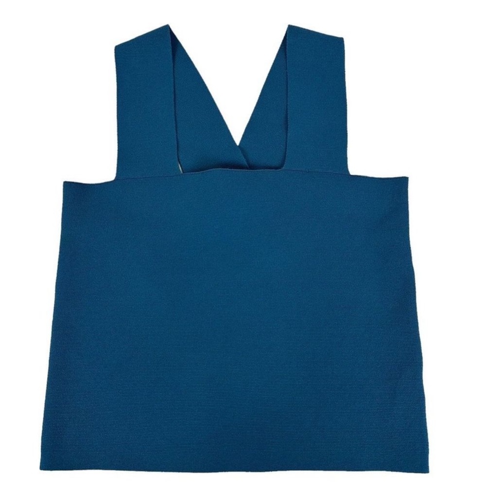 NWOT House of Harlow 1960 Teal Green Sleeveless Compression Sculpt Tank Crop Top - Picture 2 of 5